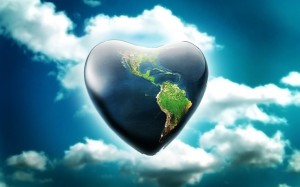 A heart in the sky in the shape of an Earth