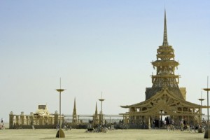 Burning Man temple courtyard