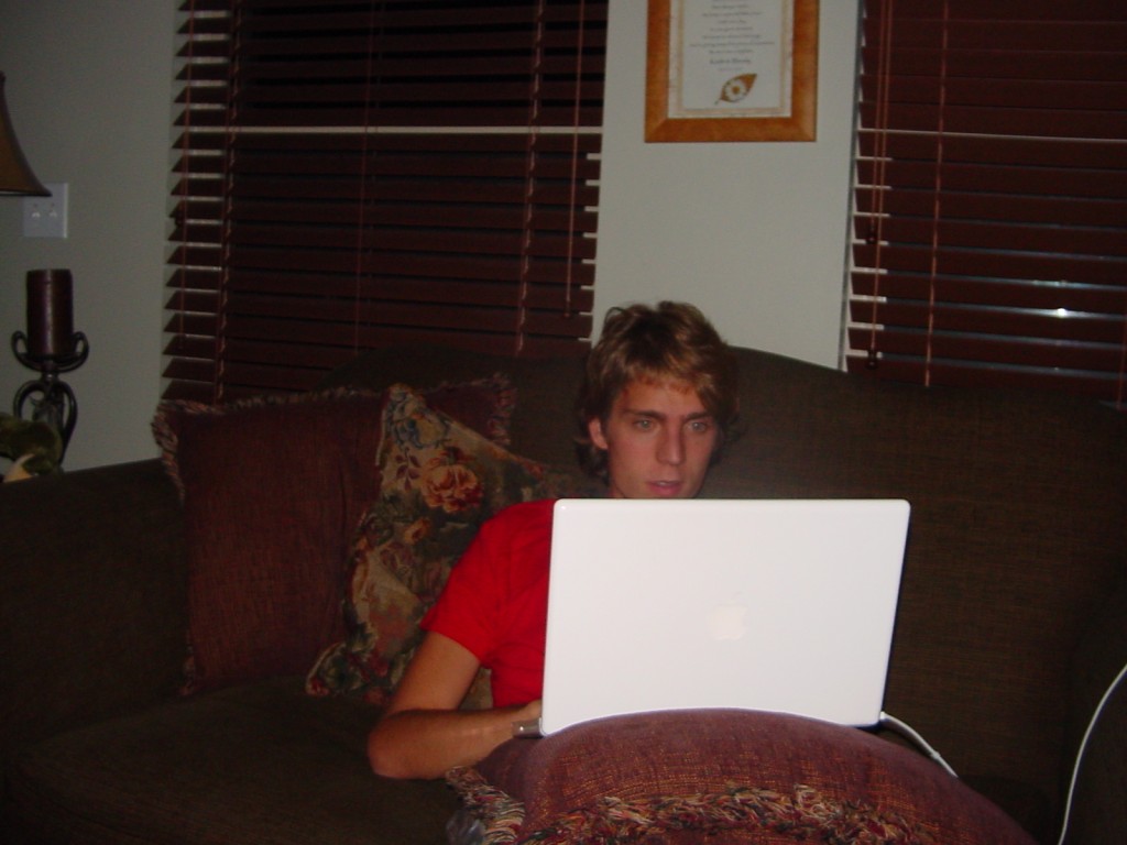 Christian at his laptop