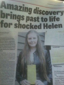 Helen's story in the local newspaper