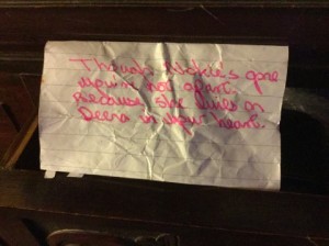 Deena's note from John