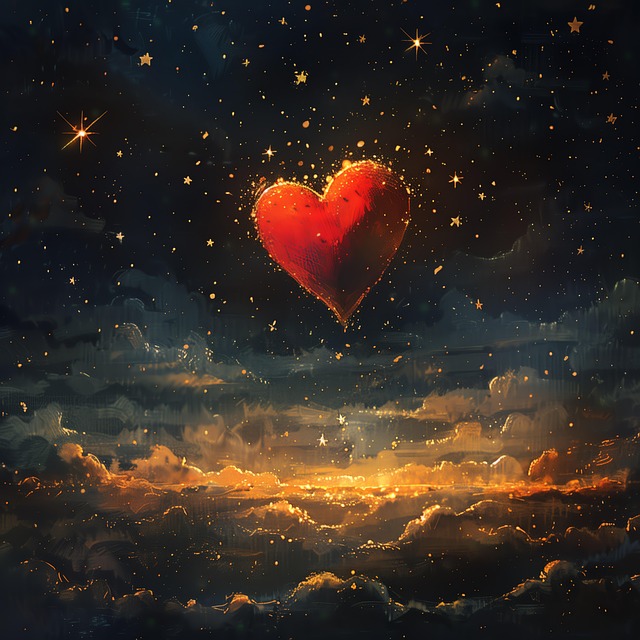 A heart in the night sky